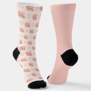Shabby Chic Pastel Peach Floral Odd Mismatch Sokke Sokken