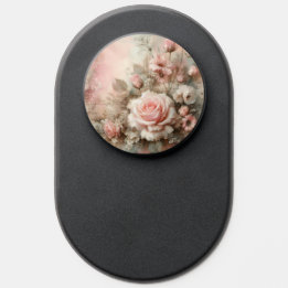  Shabby Chic Pastel Roze Rose PopSocket