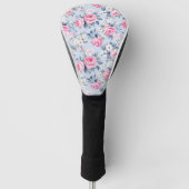 Shabby Chic Pastel Roze Rozen Patroon Golfheadcover (Voorkant)