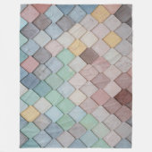 Shabby Chic Pastel Tiles Fleece Deken (Voorkant)