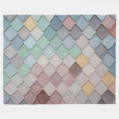 Shabby Chic Pastel Tiles Fleece Deken (Voorkant (Horizontaal))