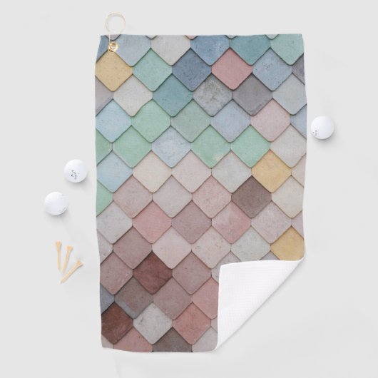 Shabby Chic Pastel Tiles Golfhanddoek (Insitu)