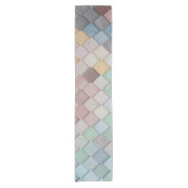Shabby Chic Pastel Tiles Korte Tafelloper (Voorkant)