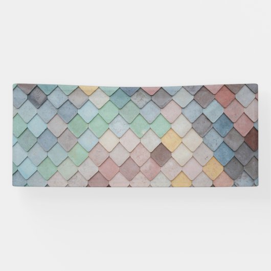 Shabby Chic Pastel Tiles Spandoek (Horizontaal)