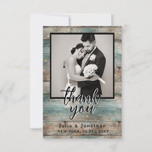 Shabby Chic Pastel Wood Bedankkaart (Voorkant)