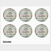 Shabby Chic Pastel Wood Bedankt Ronde Sticker (Vel)