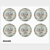 Shabby Chic Pastel Wood Bedankt Ronde Sticker (Vel)