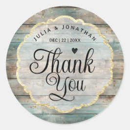 Shabby Chic Pastel Wood Bedankt Ronde Sticker