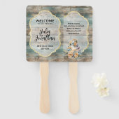 Shabby Chic Pastel Wood Handwaaier (Voorkant en achterkant)