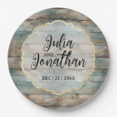 Shabby Chic Pastel Wood Papieren Bordje (Voorkant)