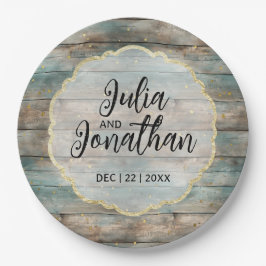 Shabby Chic Pastel Wood Papieren Bordje