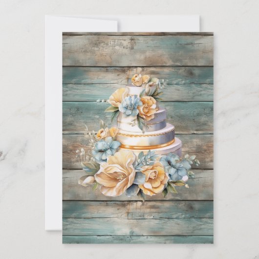 Shabby Chic Pastel Wood Save The Date (Achterkant)