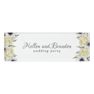 Shabby-chic pastelbloemen lijst naambadge