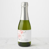 Shabby Chic Peonies Blush Roze VRIJGEZELLENFEEST Sparkling Wijnetiket (Voorkant)