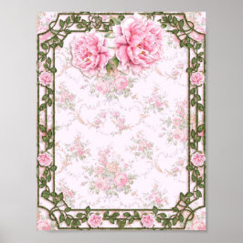 Shabby Chic  Peonies Poster