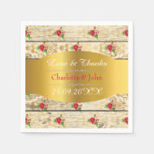 Shabby Chic Personalized Golden Rustic Wedding Servet (Voorkant)