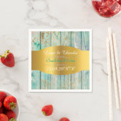 Shabby Chic Personalized Golden Rustic Wedding Servetten (Insitu)