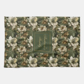 Shabby Chic Personalized Sage Green Towel Accent Theedoek (Horizontaal)