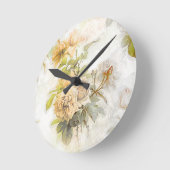  Shabby Chic Perzik Bloemenillustratie Ronde Klok (Hoek)