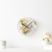  Shabby Chic Perzik Bloemenillustratie Ronde Klok (Huis)