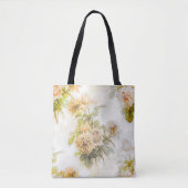  Shabby Chic Perzik Bloemenillustratie Tote Bag (Voorkant)