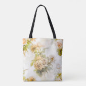  Shabby Chic Perzik Bloemenillustratie Tote Bag (Achterkant)