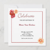 Shabby Chic Photo Birthday Party Invitation Kaart (Achterkant)