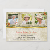 Shabby Chic Photo Birthday Party Invitation Kaart (Voorkant)