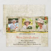 Shabby Chic Photo Birthday Party Invitation Kaart (Voorkant / Achterkant)