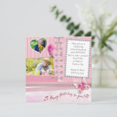 Shabby Chic Photo Birthday Party Invitation Kaart (Staand voorkant)