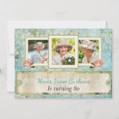 Shabby Chic Photo Birthday Party Invitation Kaart (Voorkant)