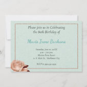 Shabby Chic Photo Birthday Party Invitation Kaart (Achterkant)
