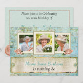 Shabby Chic Photo Birthday Party Invitation Kaart (Voorkant / Achterkant)