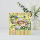 Shabby Chic Photo Birthday Party Invitation Kaart (Staand voorkant)