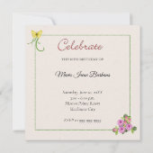 Shabby Chic Photo Birthday Party Invitation Kaart (Achterkant)