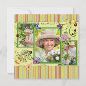 Shabby Chic Photo Birthday Party Invitation Kaart (Voorkant)