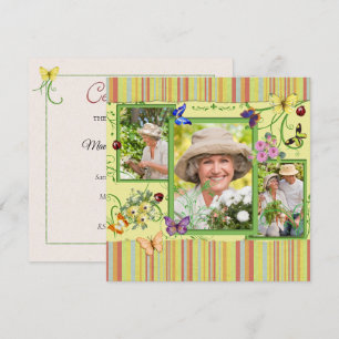 Shabby Chic Photo Birthday Party Invitation Kaart