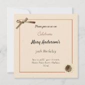 Shabby Chic Photo Birthday Party Invitation Kaart (Achterkant)