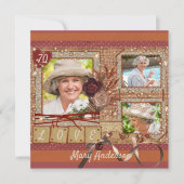 Shabby Chic Photo Birthday Party Invitation Kaart (Voorkant)