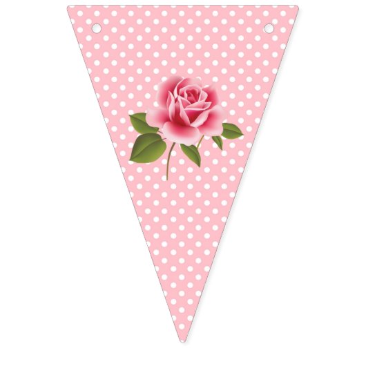 Shabby Chic Pink Aqua Floral Bunting Flag Vlaggetjes (Tiende vlag)