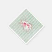 Shabby Chic Pink Bouquet Stripes Servet (Hoek)