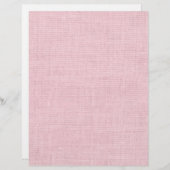 Shabby Chic Pink Burlap Print Scrapbook Briefhoofd (Voorkant / Achterkant)
