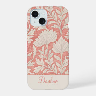 Shabby Chic Pink & Cream Bloemen gepersonaliseerd iPhone 15 Case