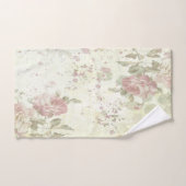 Shabby Chic Pink en Green Roos Floral Bad Handdoek (Handdoek)
