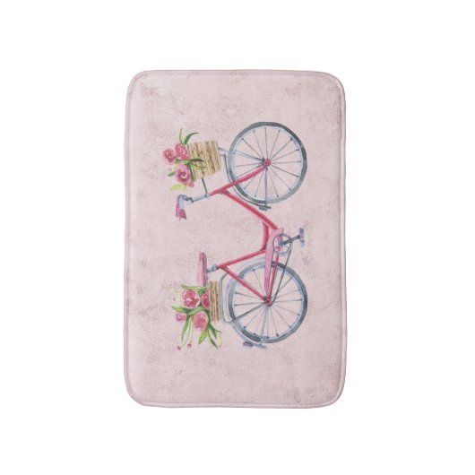 Shabby Chic Pink-fiets Badmat (Voorkant Verticaal)