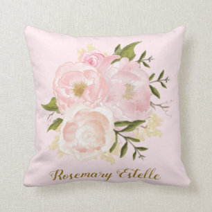 Shabby Chic Pink Floral Baby Girl Nursery Decor Kussen