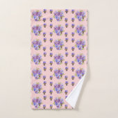 Shabby Chic Pink Floral bloemen Handdoekset Bad Handdoek (Handdoek)