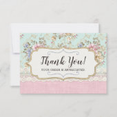 Shabby Chic Pink Floral Boutique Hartelijk dank Kaart (Voorkant)