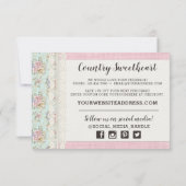 Shabby Chic Pink Floral Boutique Hartelijk dank Kaart (Achterkant)