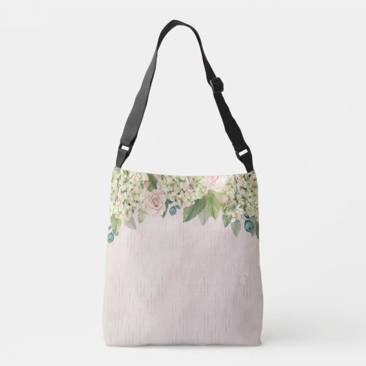 Shabby Chic Pink Floral Crossbody Tas (Achterkant)